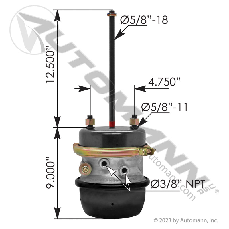 179SB3030SX - Spring Brake Chamber for INTRAAX Sealed